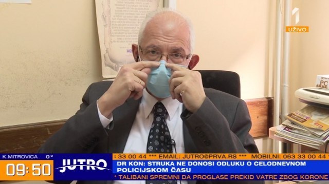 Dr Predrag Kon: Ako svi nose maske, zaštita je 99 odsto VIDEO